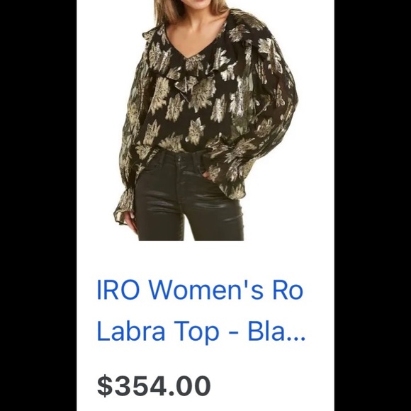 2X “HOST PICK” IRO Metallic Puff Sleeve Blouse - Picture 11 of 11